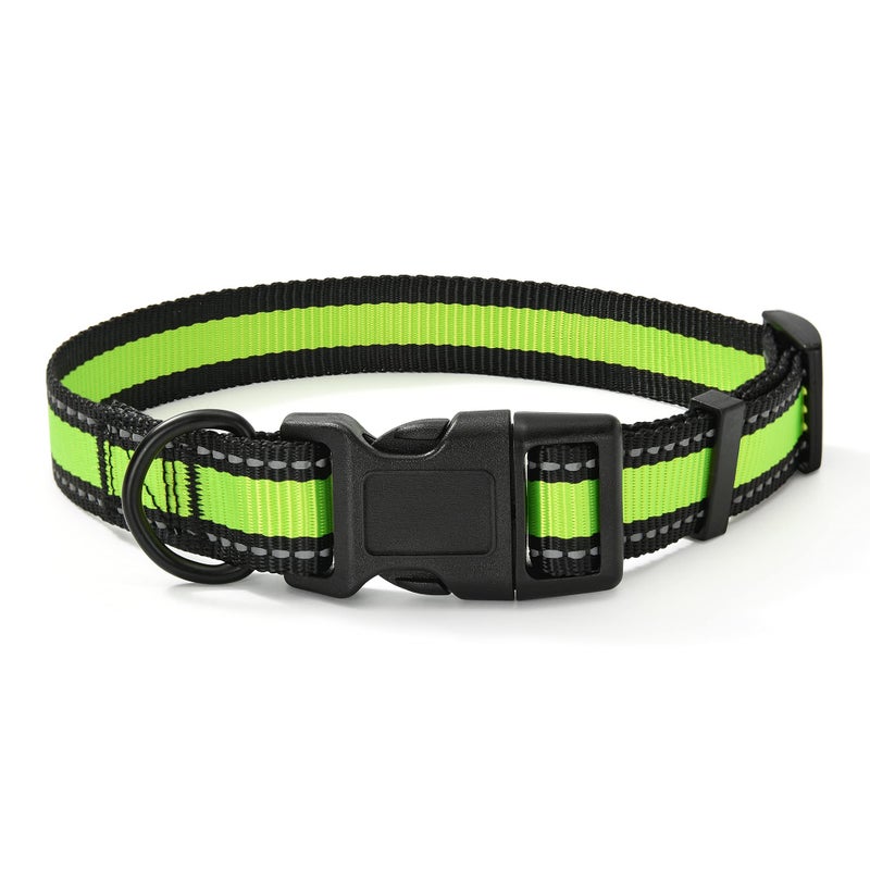 Mile High Life Dog Collar | Nylon Reflective Dog Collars | Light Weight Puppy Collars | Lime Green Dog Collars for Large Dogs (Lime Green, Large) - Image 1